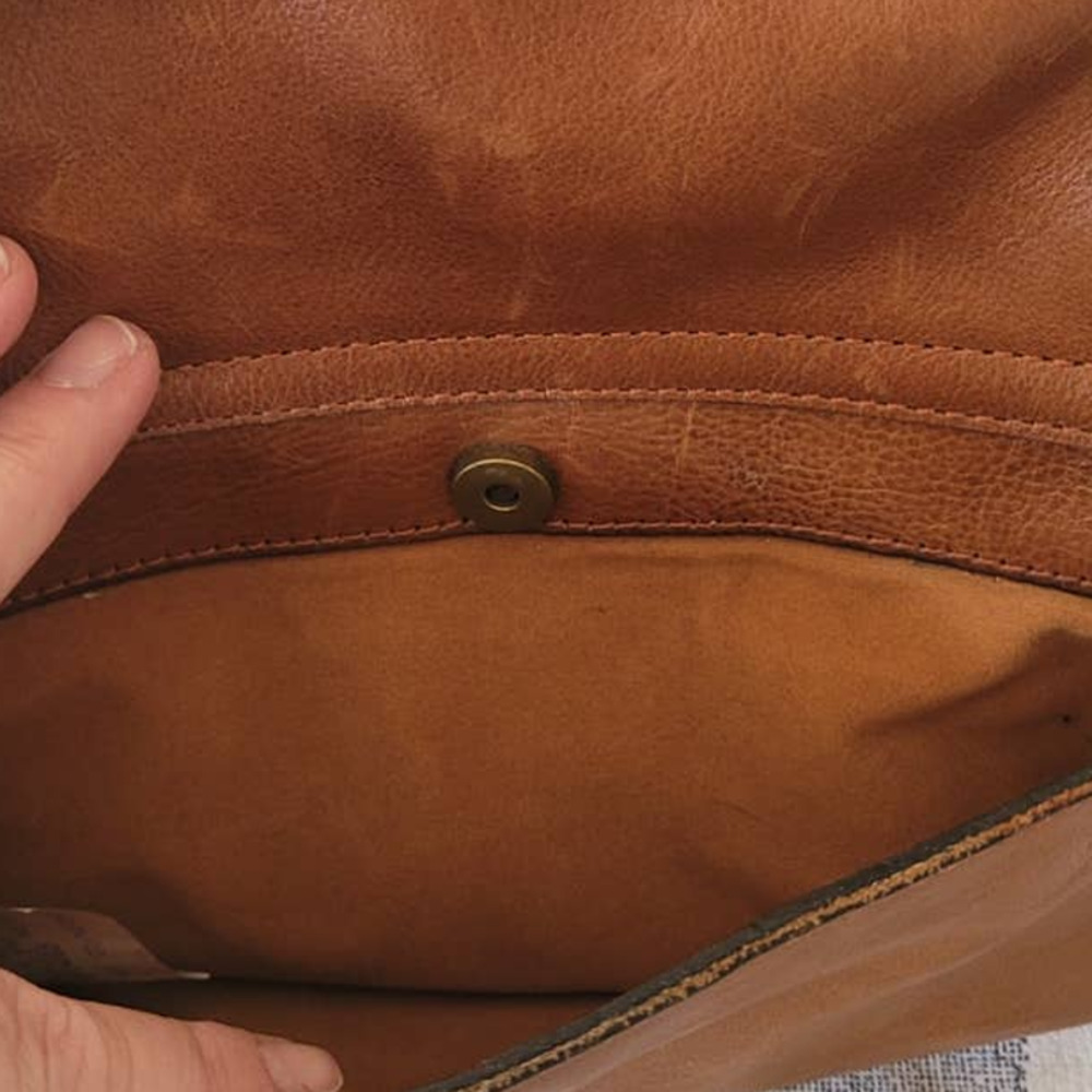 Patricia Nash Postiano Square Heritage Tan Leather Shoulder Bag - Picture 5 of 8